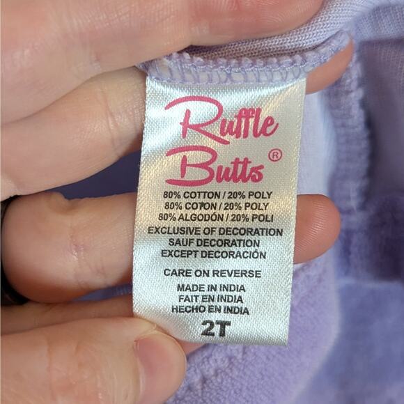 Ruffle Butts Lilac Terrycloth Hooded Bath or Swim Cover Up Zip Short Sleeve 2T - Picture 5 of 7